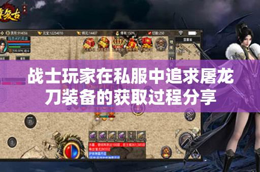 战士玩家在私服中追求屠龙刀装备的获取过程分享