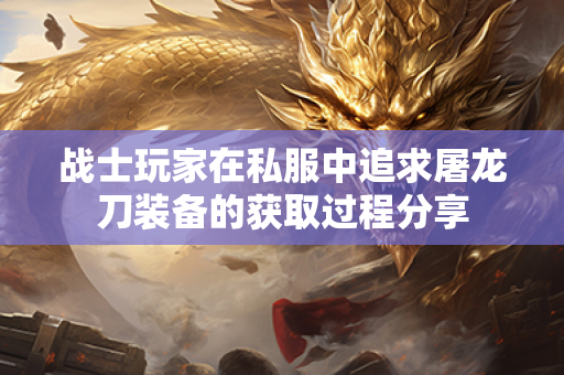战士玩家在私服中追求屠龙刀装备的获取过程分享